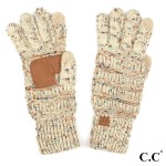 Wholesale c C G Ribbed confetti knit glove Acrylic One fits most