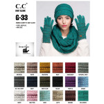 Wholesale c C G Ribbed confetti knit glove Acrylic One fits most