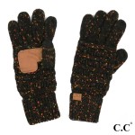 Wholesale c C G Ribbed confetti knit glove Acrylic One fits most