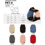 Wholesale c C PET Cable knitted pet sweater Pack Breakdown pcs pack XS S M L Acr
