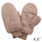 Wholesale c C MT Faux Fur Mitten Glove One Convertible Covers Polyester