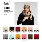 Wholesale c C G Solid Ribbed Smart Touch Gloves Leopard Print Cuff Touchscreen C