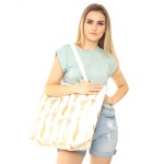 Wholesale large Beach Tote Metallic Cactus Print Snap Closure One Internal Pocke