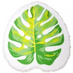 Wholesale palm Leaf Fringe Luxury Round Beach Towel diameter Cotton Polyester