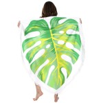 Wholesale palm Leaf Fringe Luxury Round Beach Towel diameter Cotton Polyester