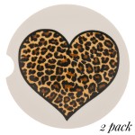 Wholesale leopard heart printed car coaster set Pack Breakdown pcs pack diameter