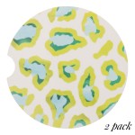 Wholesale lime Leopard Print printed car coaster set Pack Breakdown pcs pack dia