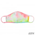 KIDS Reusable Tie-Dye Print T-Shirt Cloth Face Mask with Seam.

- Machine Wash in Cold
- Mild Detergent
- Lay Flat to Dry
- Do Not Bleach
- Reusable Face Mask
- These Mask have NO Filter
- One Size Fits Most KIDS (AGES 5-11 years)
- Exterior Material: 95% Polyester / 5% Spandex
- Interior Material: Cotton Blend in Ivory or White

** These Masks Are Not For Professional Use and Not Medically Rated. These Masks Have No Proven Effectiveness Against Any Viruses.
*** ALL Sales Final Due to CDC Recommendations