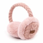 Wholesale c C EM Cable Knit Earmuffs Faux Fur Trim One Fits Most Adjustable Band