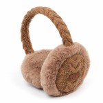 Wholesale c C EM Cable Knit Earmuffs Faux Fur Trim One Fits Most Adjustable Band