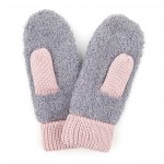 Wholesale c C MT Sherpa Yarn Knit Mittens Color Knit Trim One fits most Polyeste