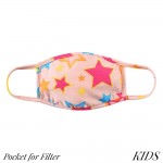 Wholesale kIDS Reusable Multicolor Star Print T Shirt Cloth Mask Filter Insert M