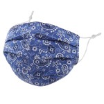 Wholesale non Medical Paisley Bandana Print Pleated Fashion Mask Adjustable Ear
