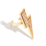 Wholesale druzy Lightning Bolt Ring One fits most Lightning Bolt