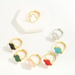 Wholesale simple Gold Dipped Ring Clover Detail Clover D