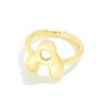 Wholesale gold Initial Ring Adjustable