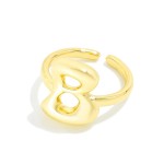 Wholesale gold Initial Ring Adjustable