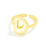 Wholesale gold Initial Ring Adjustable