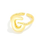 Wholesale gold Initial Ring Adjustable