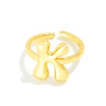 Wholesale gold Initial Ring Adjustable