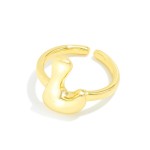 Wholesale gold Initial Ring Adjustable