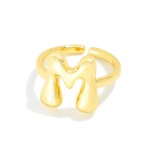 Wholesale gold Initial Ring Adjustable