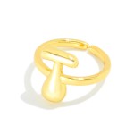 Wholesale gold Initial Ring Adjustable