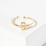 Wholesale gold Initial Ring Adjustable Card Delightful Infusing Every Moment Joy
