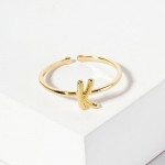 Wholesale gold Initial Ring Adjustable Card Kindhearted Effortlessly Spreading C