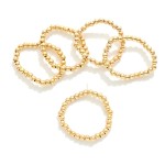 Wholesale set Five Metal Beaded Stretch Rings