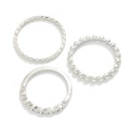 Wholesale set Three Metal Rhinestone Studded Rings