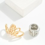 Wholesale textured Metal Chain Link Ring Stack