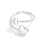 Wholesale metal Wrap Ring Puffy Heart Details Water Resistant Stainless Steel