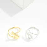 Wholesale metal Wrap Ring Puffy Heart Details Water Resistant Stainless Steel