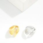 Wholesale metal Feather Wrap Ring Water Resistant Stainless Steel