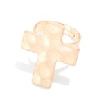 Wholesale hammered Metal Cross Ring