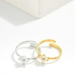 Wholesale metal Ring Rhinestone Clover Detail