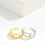 Wholesale linked Metal Horseshoes Ring Gold Dipped