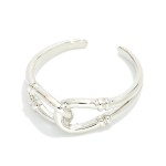 Wholesale linked Metal Horseshoes Ring Gold Dipped