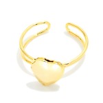 Wholesale metal Locket Heart Ring Layered Band Gold Dipped
