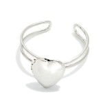 Wholesale metal Locket Heart Ring Layered Band Gold Dipped