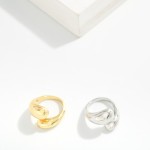Wholesale metal Double Teardrop Wrap Ring Gold Dipped