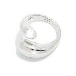 Wholesale metal Double Teardrop Wrap Ring Gold Dipped