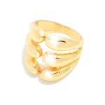 Wholesale metal Layered Bubble Ring Gold Dipped