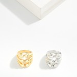 Wholesale metal Layered Bubble Ring Gold Dipped