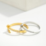 Wholesale metal Rhinestone Nail Wrap Ring Stainless Steel