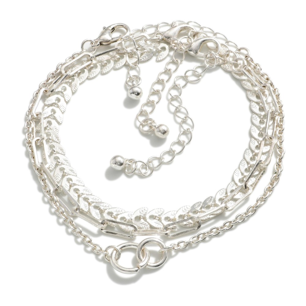 Multi-Chain Link Bracelet Set - Approximately 8