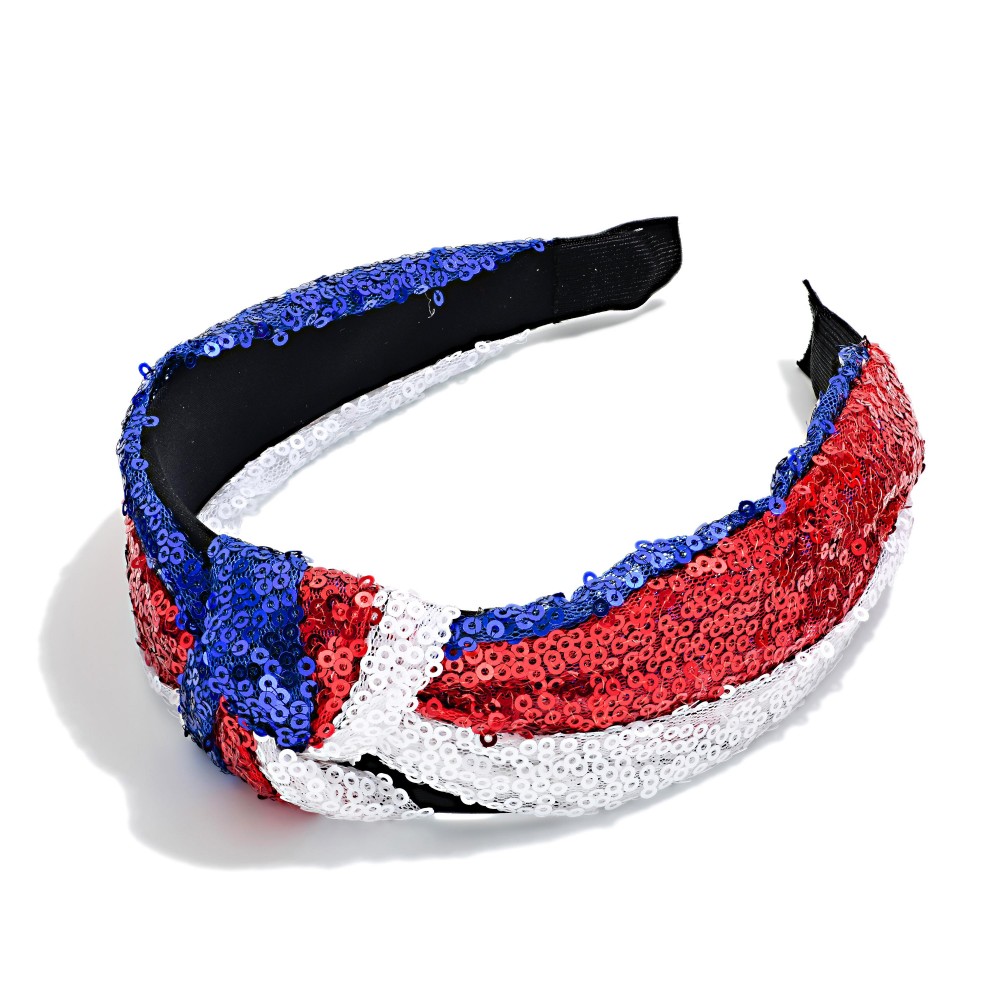 Sequin Americana Top Knot Headband - One Size Fits Most view 2