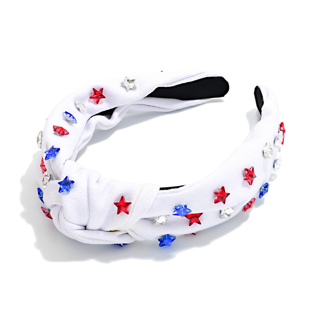 Americana Knotted Headband Featuring Star Charm - One Size view 2