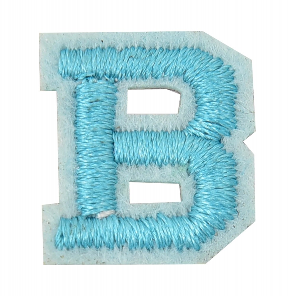 Small Embroidered Initial Patch - 3M Adhesive On The Back For Quick Application - Sew On For Permanent Application - Approximately .75" L view 2